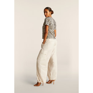 Pantaloni Cargo in popeline con fondo regolabile