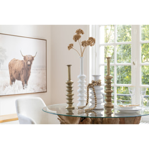 J-Line assiette Rayée - porcelaine - blanc - 6 pcs