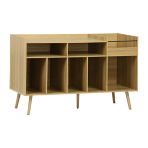 Meuble vinyle vintage décor bois. Dune. L 130 x P 50 x H 80 cm