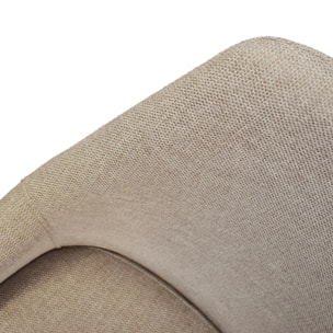 Set di 4 sedie TALLINN in tessuto beige e gambe in metallo nero opaco, con braccioli