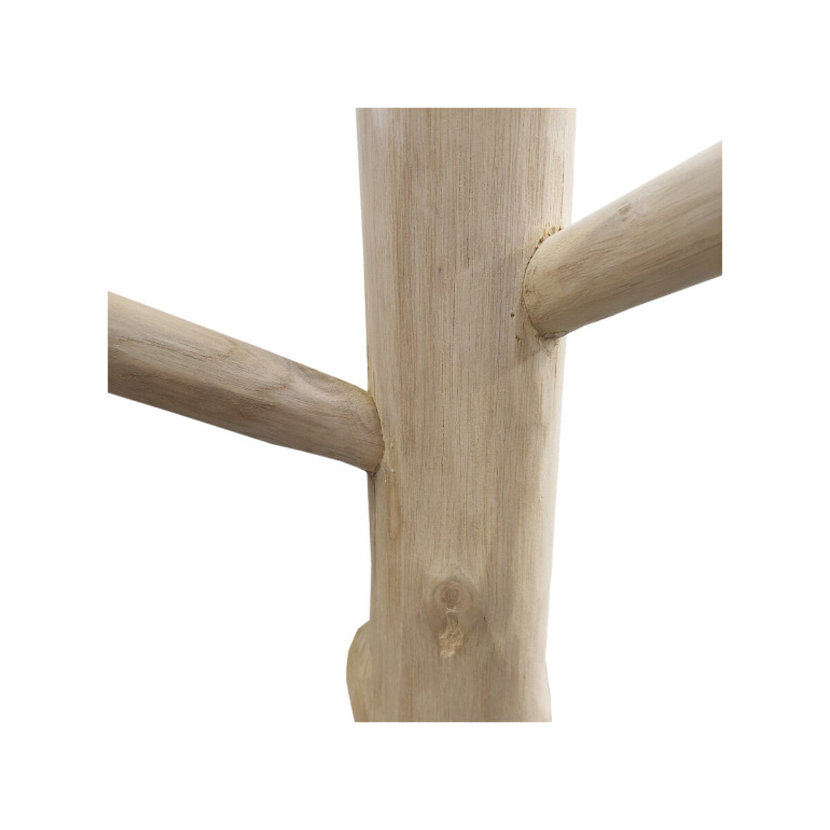 Porte manteau sur pied en bois massif de teck brut H180cm - KEDI