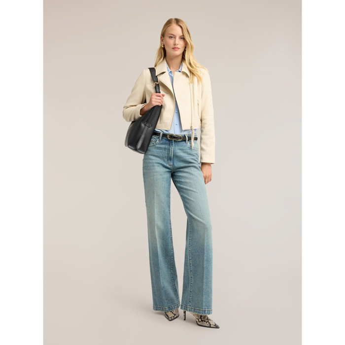 Motivi - Jeans anchos de talle alto washed - Light - blue