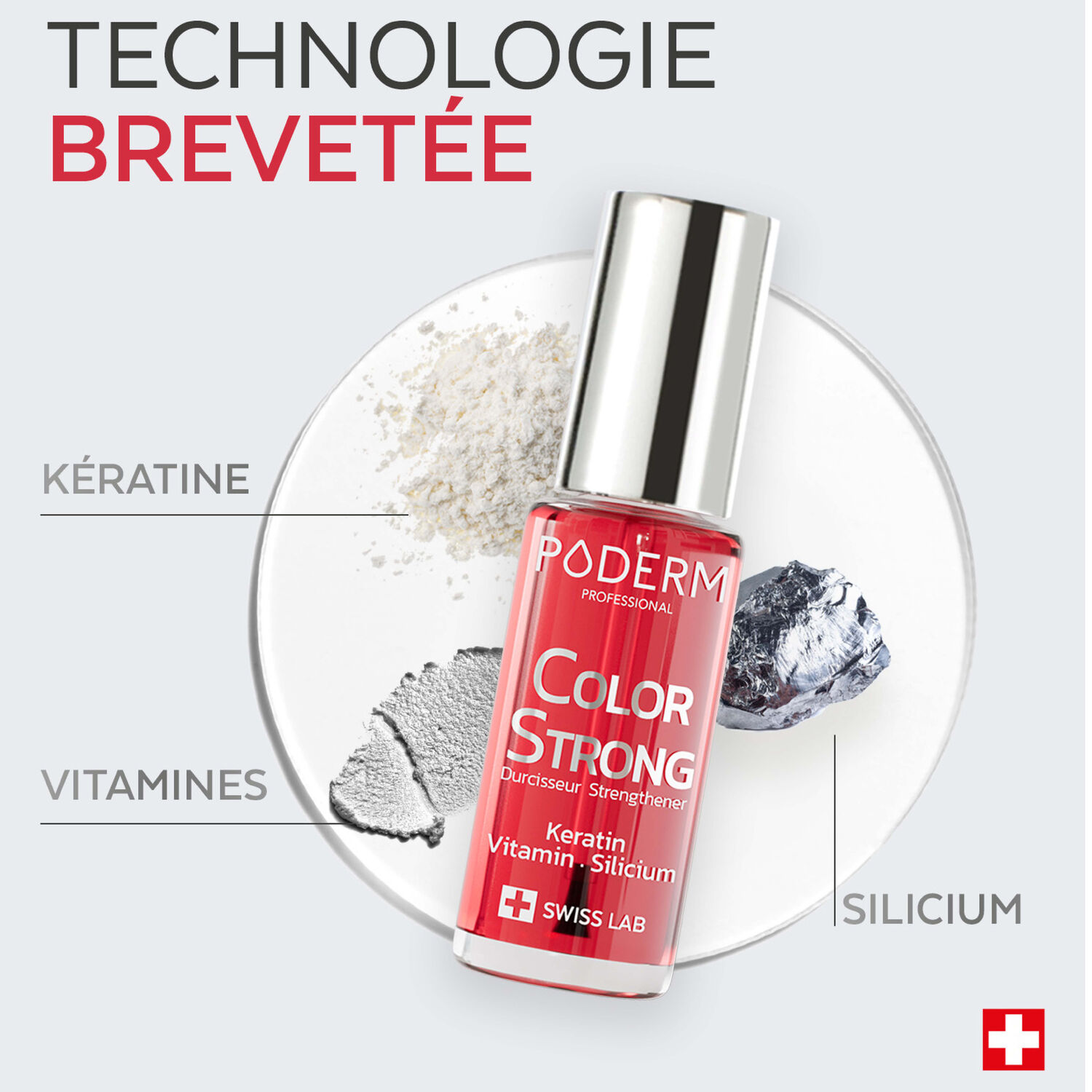 Color Strong - Vernis Durcisseur Kératine, Vitamine & Silicium Gloss Éclat