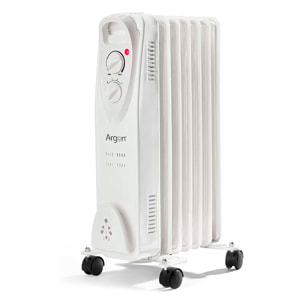 Radiatore con 7 elementi, 1500W di potenza e 3 programmi di riscaldamento.