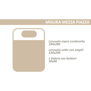 Completo Lenzuola 100% Cotone Disegno Canva Verde