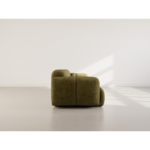 Grace - canapé modulable 3 places en velours texturé - Vert Olive