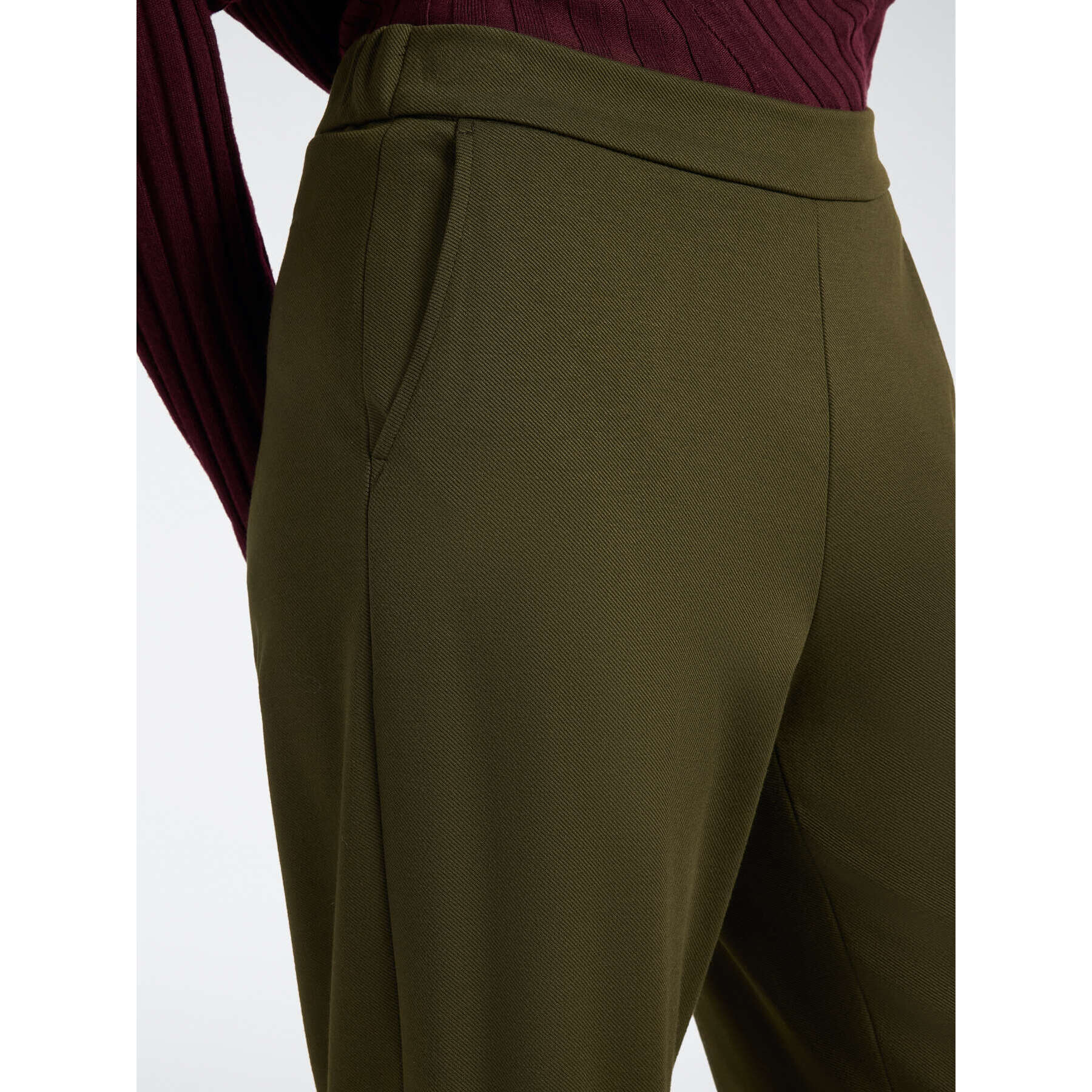 Elena Mirò - Pantalones palazzo en mezcla de viscosa - Verde militare