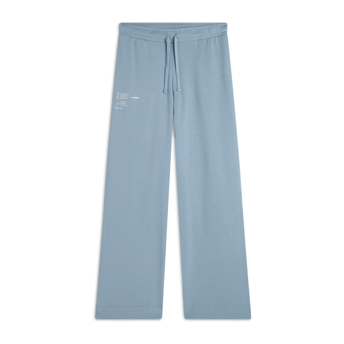 Jogger regular fit in french terry con gamba ampia