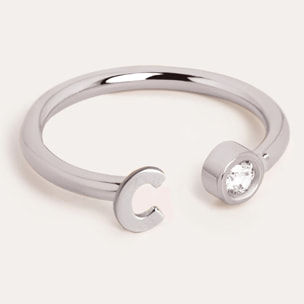 Anelli Personalized Letter Spark in Argento