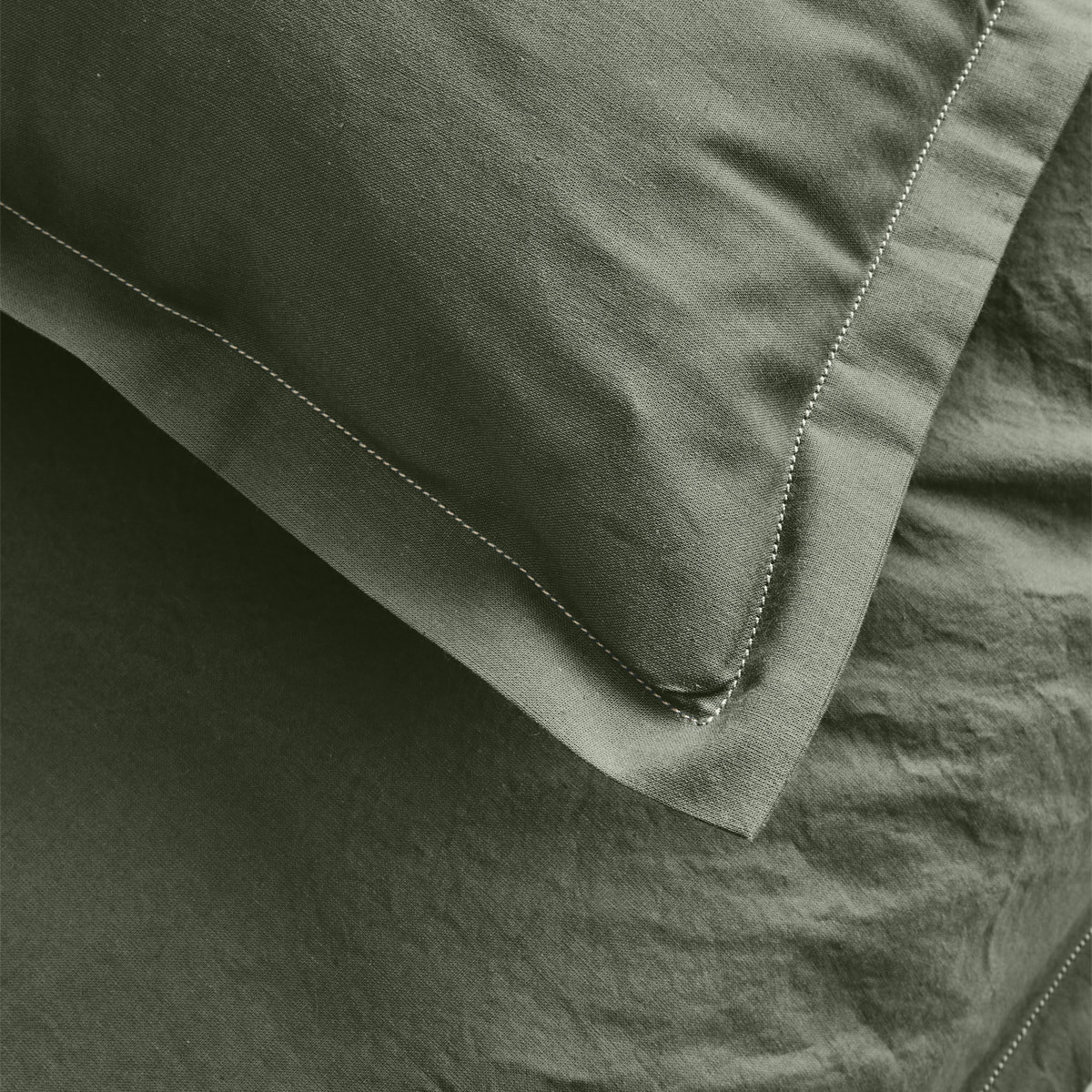 Housse de couette unie en coton, Made in France, TOUT DOUX , Vert Palme