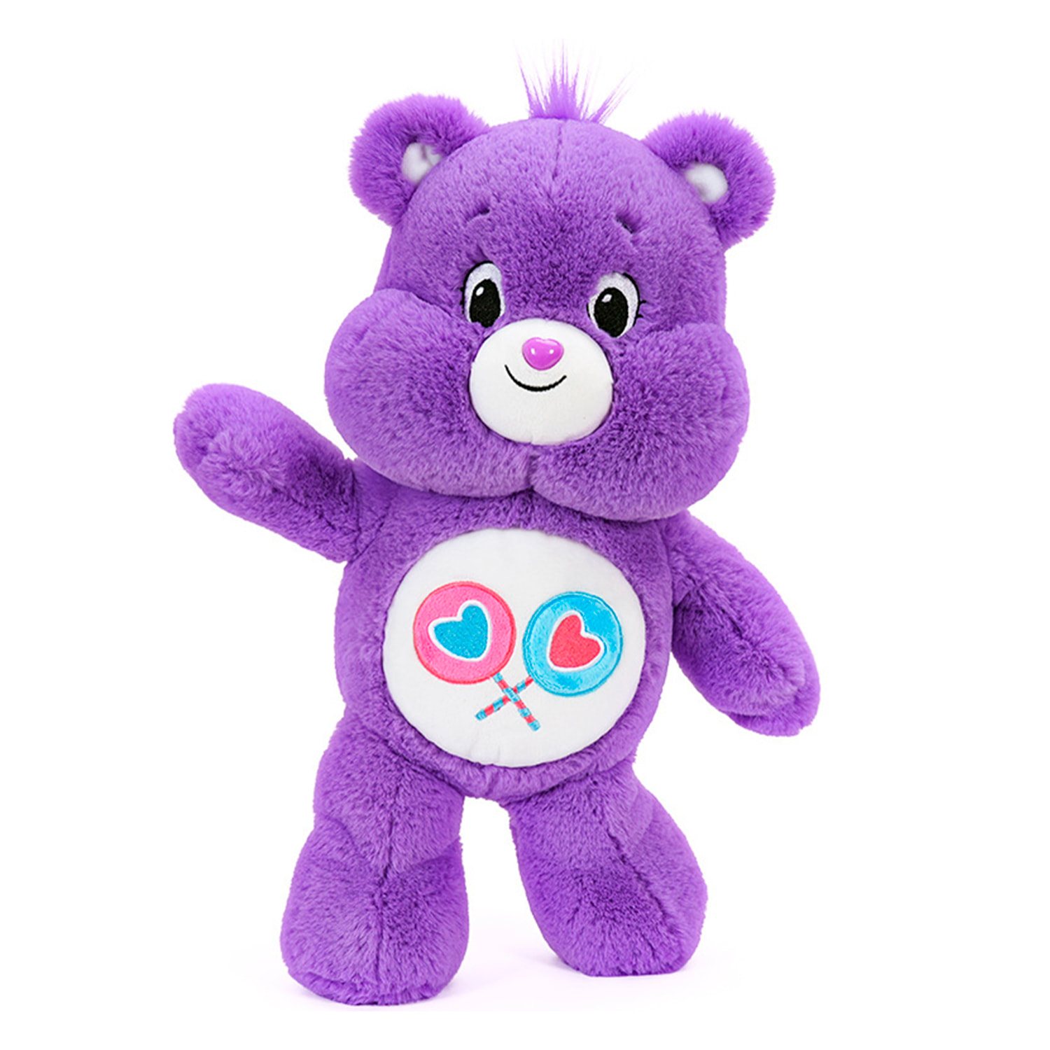 Peluche extra morbido e soffice. Design orsetto viola condividere. 65 cm.