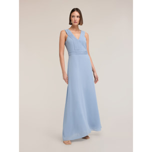 Motivi - Vestito lungo in georgette - Azzurro