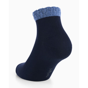 Calza Tosca con bordo in lamè goffrato