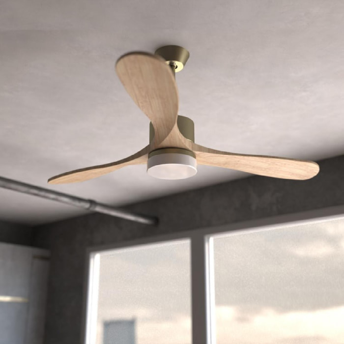Ventilador de Techo con Mando a Distancia, Temporizador y Luz LED EnergySilence