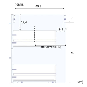 Mueble baño axel 2c 80cm cemento con espejo, sin lavabo