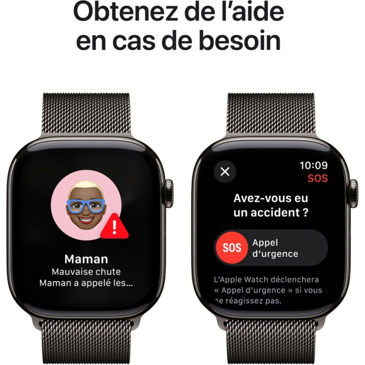 Montre connectée APPLE WATCH Serie 10 46mm Titane Ardoise S/M Cell