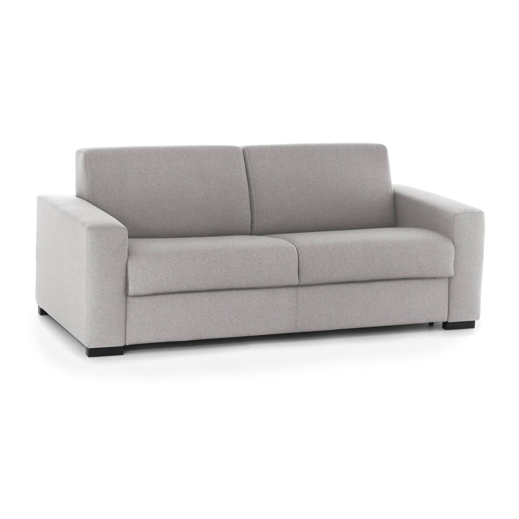 Divano Letto Alexis, Divano a 2 posti Large, 100% Made in Italy, Sofà Soggiorno con apertura girevole, in tessuto imbottito, con Braccioli standard, Cm 200x95h90, Grigio