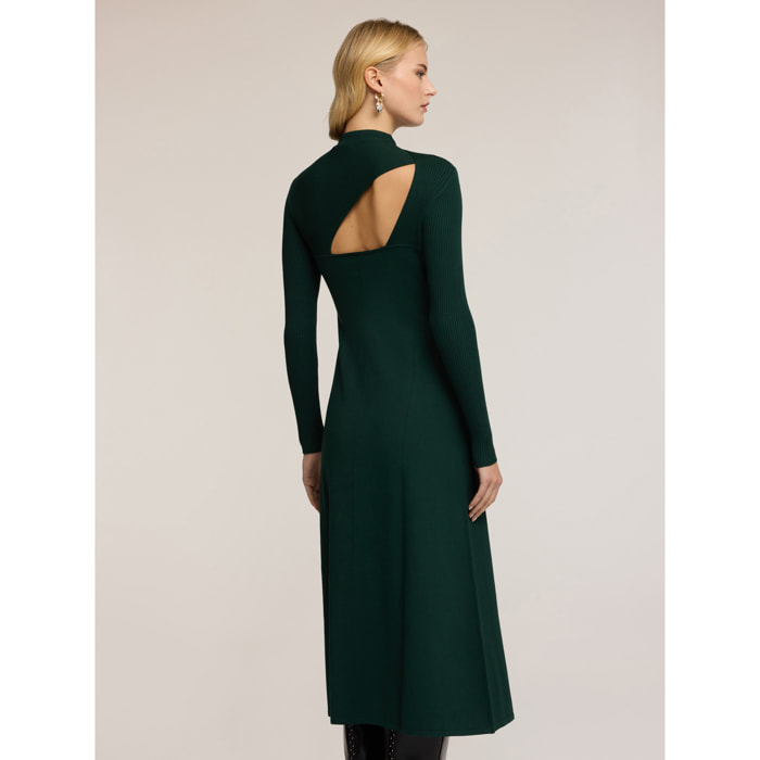 Motivi - Tubino midi in maglia con cut-out posteriore - Verde