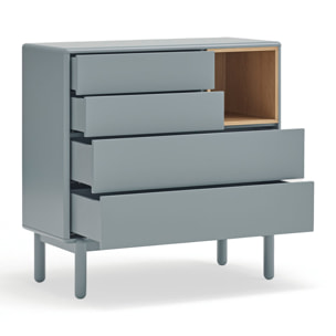 Cómoda Corvo 4 cajones gris perla