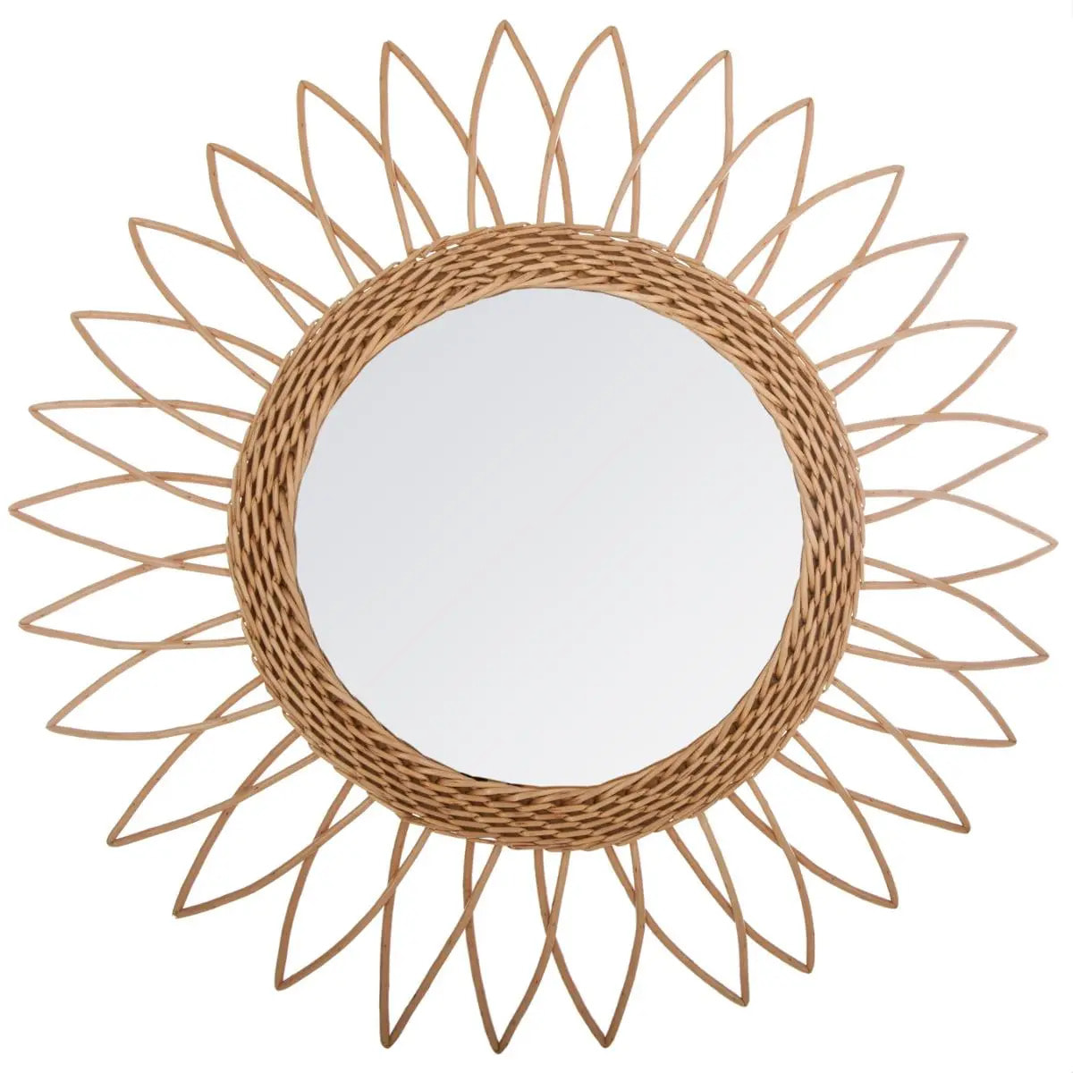 Miroir "Rosace" rotin D50cm