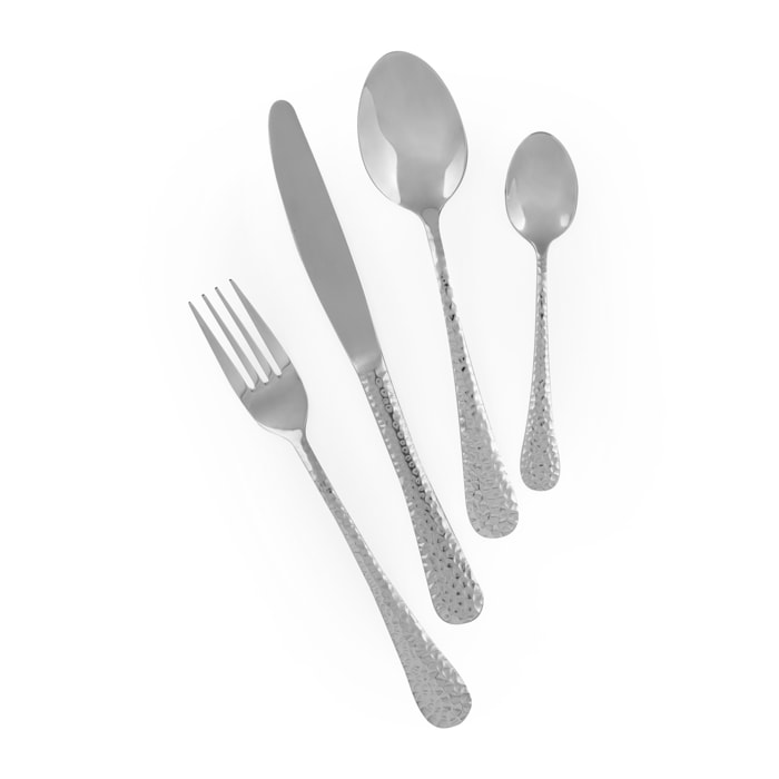 Service 24 couverts Excelsa – Drops, Acier Argenté