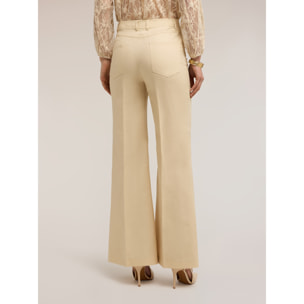 Motivi - Pantaloni flare in misto lino - Beige