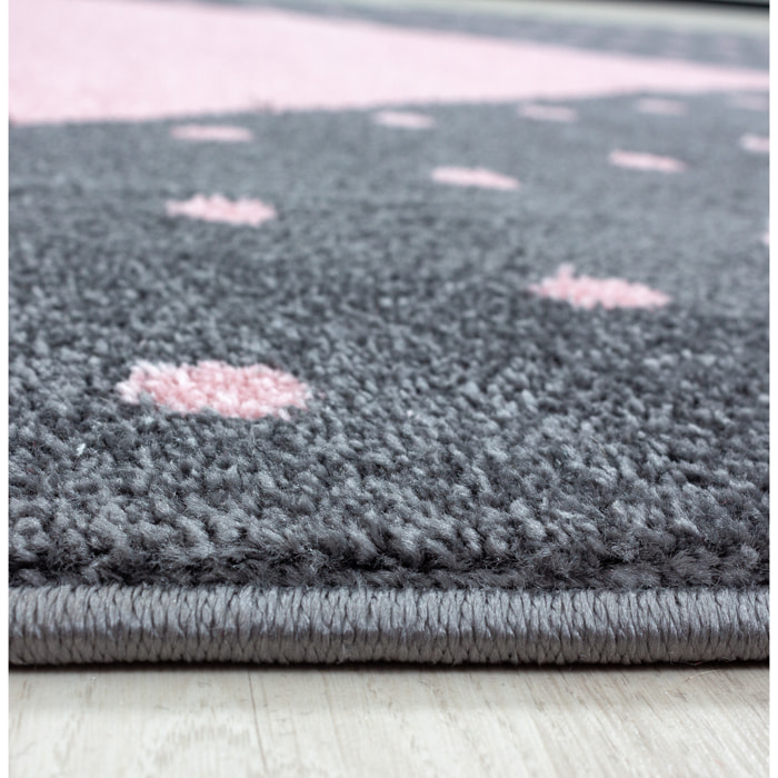 BAMBI - Tapis enfants à motif coeur rose