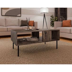 Franco - table basse - effet bois - 1 niche - 100 cm - Bois