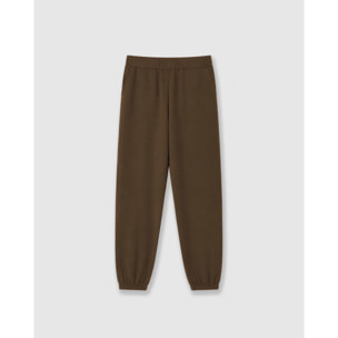 Pantaloni jogger fluidi lisci marrone
