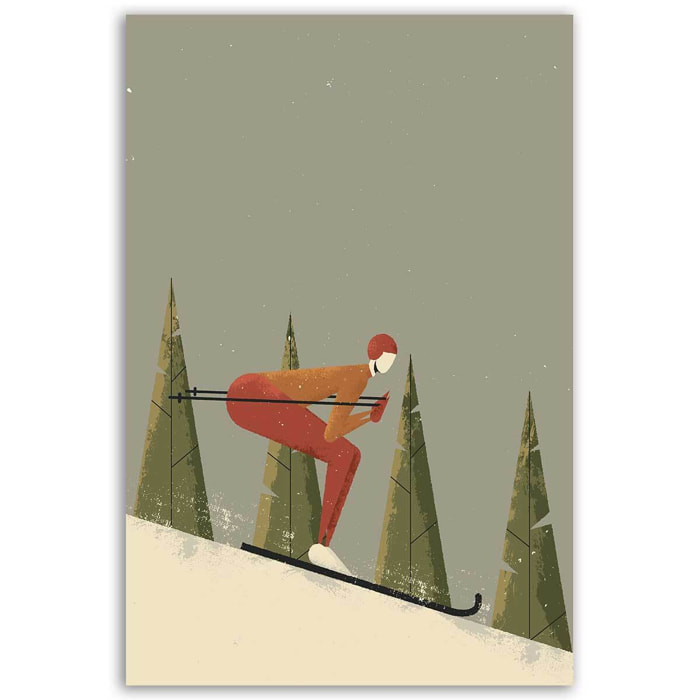 Tableau vintage Ski old school Tableau alu Dibond