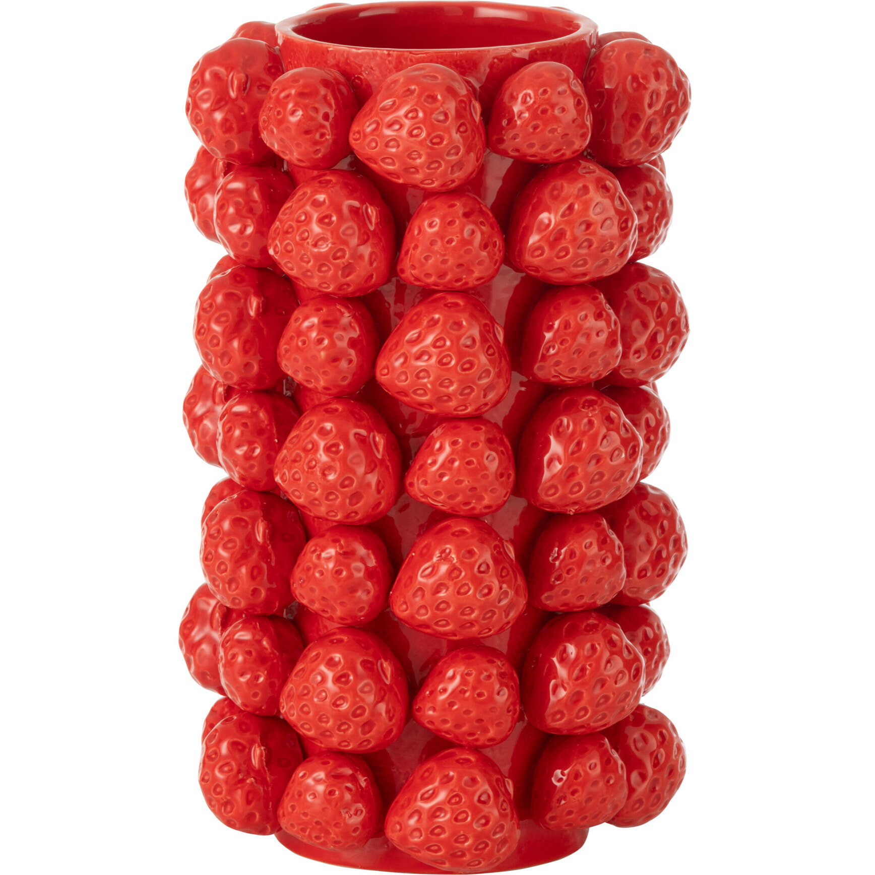 J-Line vase Fraises Cover - keramiek - rood - 26.5 cm de hauteur