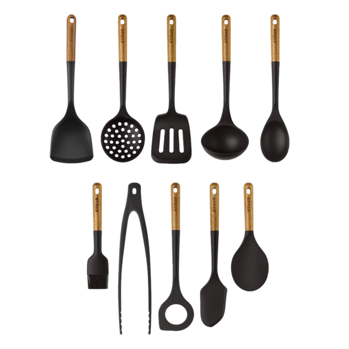 Sets d'ustensiles de cuisine, 10-pcs, Silicone