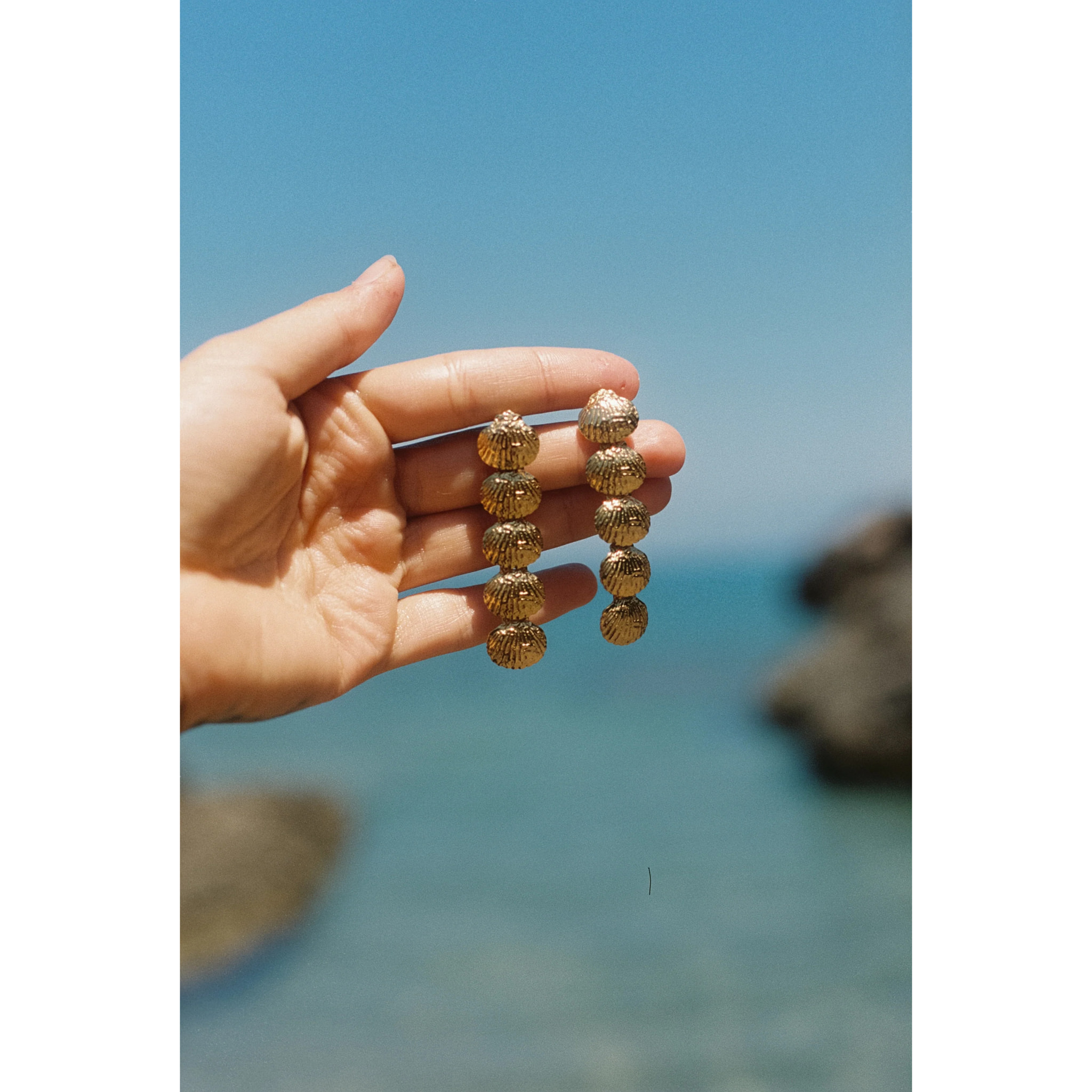 Pendientes Long Maris Acero Baño Oro