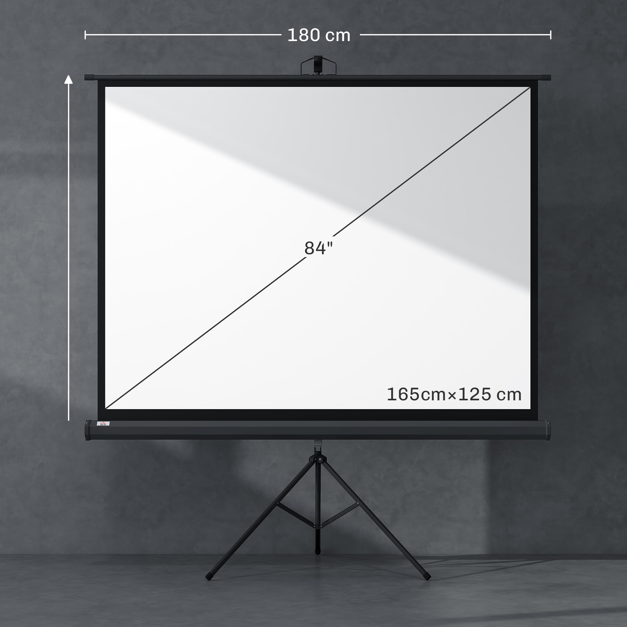 Écran de projection avec support trépied réglable en hauteur home-cinéma vidéo projecteur format 4:3 84 pouces noir