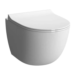 Pack WC suspendu VITRA Sento blanc + bâti autoportant V-Fix Core + Plaque Round Noir mat