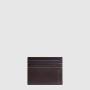 Piquadro Portacarte di credito sottile in pelle, schermato con protezione RFID