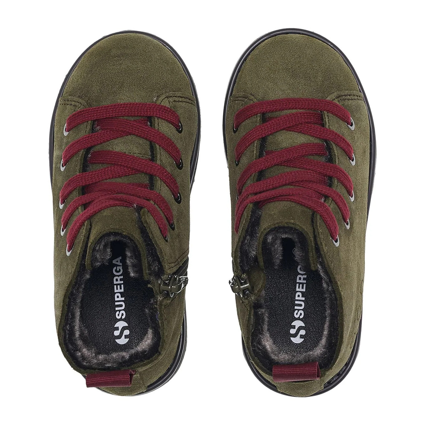 Stivaletti Superga Bambino/a Verde 3008 Kids Lace-Up Boot Suede