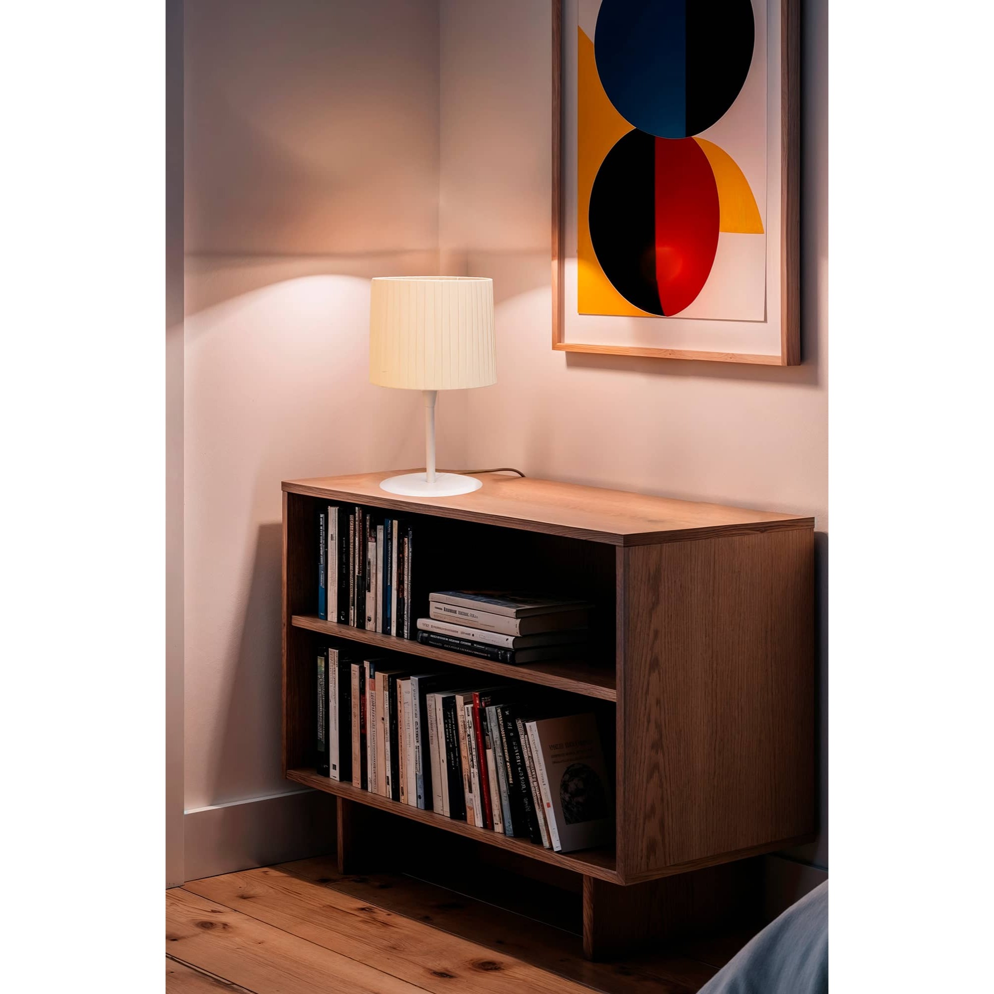 SAMBA Lampada da tavolo bianca/bordata beige