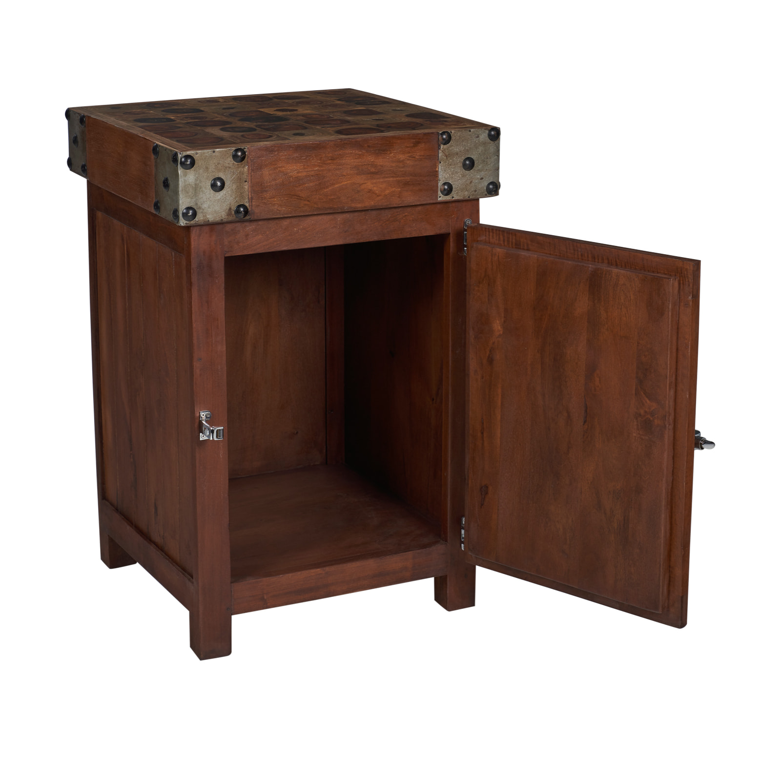 BUTCHER - CREDENZA PICCOLA TAGLIERE CON 1 SPORTELLO IN LEGNO - misura: 60X60X90 cm