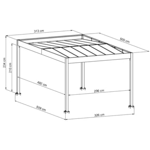 Carport aluminium Trigano - LIBECCIO + 3 claustras - 16 m²