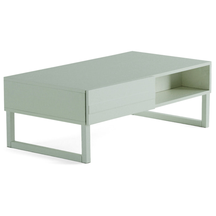 Sofia - table basse - vert sauge mat - 1 niche - 110 cm - Vert sauge