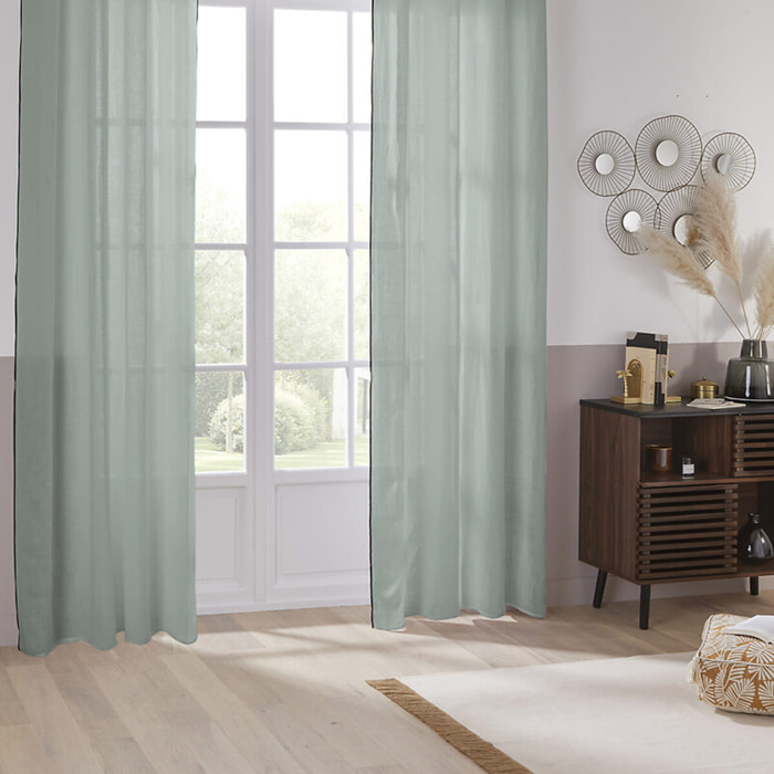 Rideau "Linah" vert céladon 130x260cm