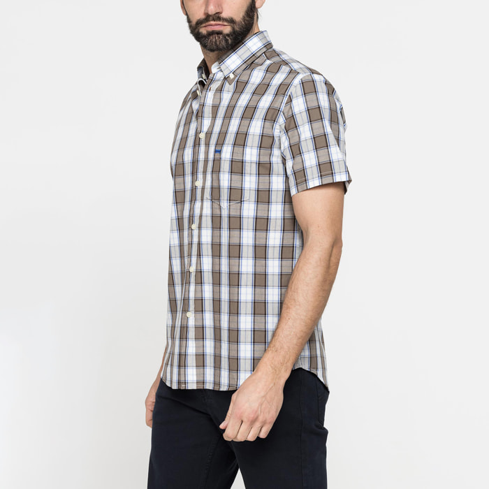 CAMICIA A MANICA CORTA IN COTONE CON FANTASIA