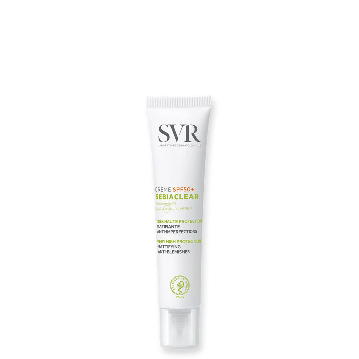 Sebiaclear - Crème Très Haute Protection SPF50+ Matifiante, Anti-Imperfections 40 ml