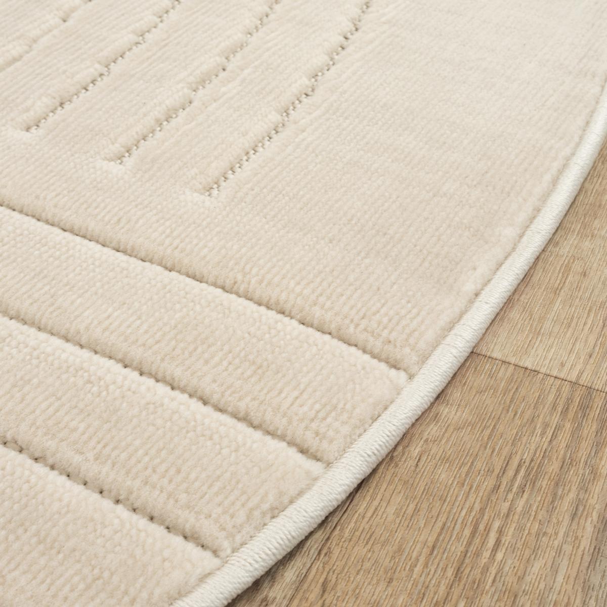 Tapis rond intérieur extérieur en relief ton sur ton FIRU