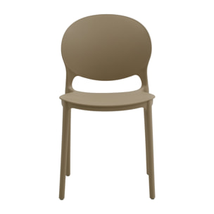 Set di 4 sedie SANTA CRUZ in polipropilene beige, impilabili