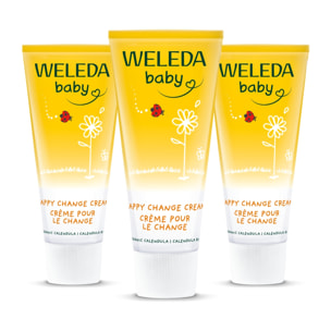 WELEDA - Trio Crème pour le Change au Calendula - Protège, régénère et apaise - Certifié Natrue** - Tube 75 ml  x 3