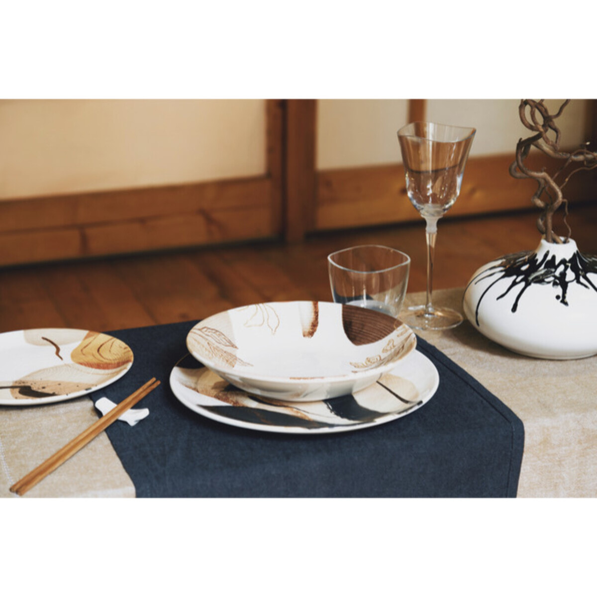 Set 6 piatti fondi Sumi in ceramica sottosmalto