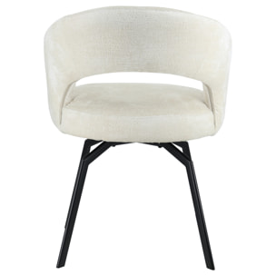 Chaise en chenille beige EHBA