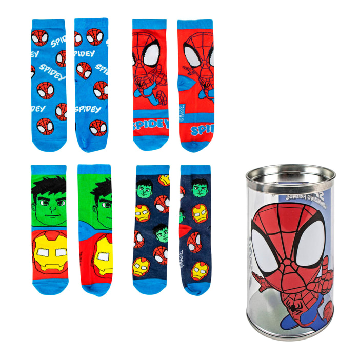 Pack de 4 calcetines infantiles diseño spidey